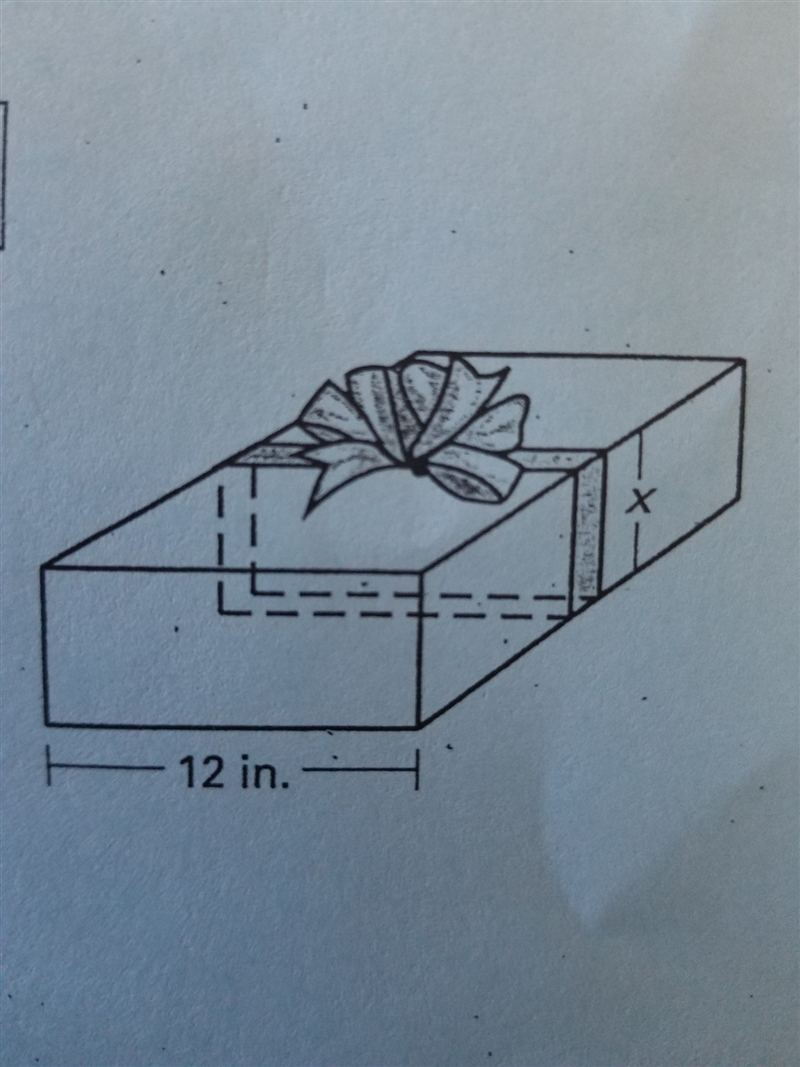 It takes 65 inches of ribbon to make a bow and wrap a ribbon around the box. The bow-example-1