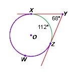 PLEASE HELP!! (50pts) In the diagram below, XY and YZ are tangent to O. What is the-example-1