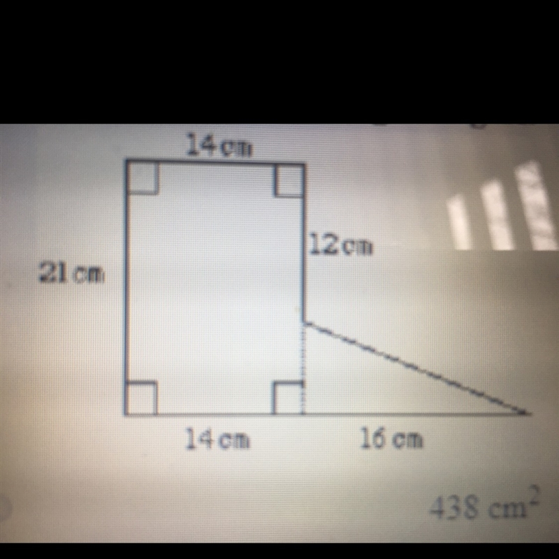 Find the area of the irregular figure-example-1