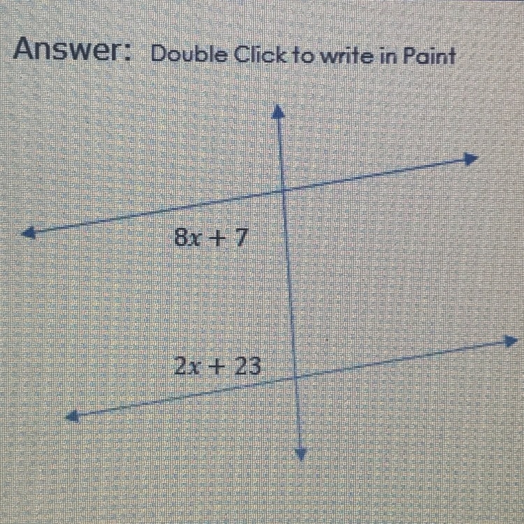 What values for x would make the lines parallel?-example-1