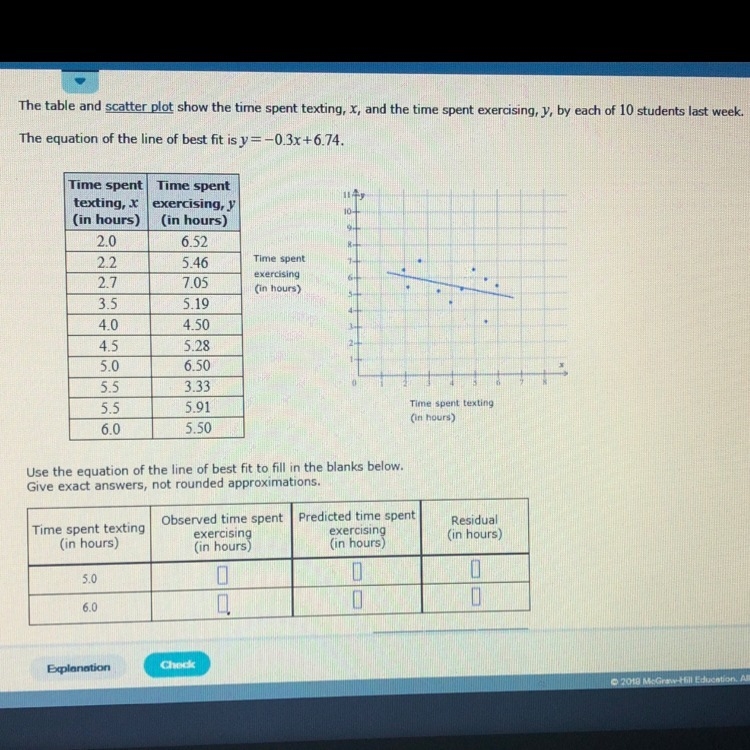 The table and scatter plots, can someone please help I always give thanks !-example-1