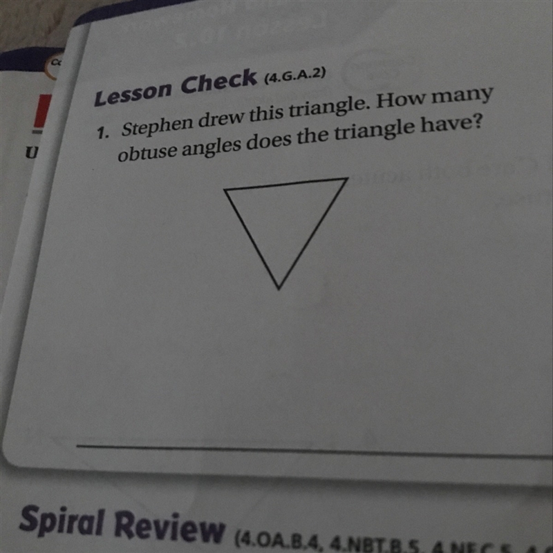 Stephanie drew this triangle how many obtuse triangle’s are the triangle have-example-1