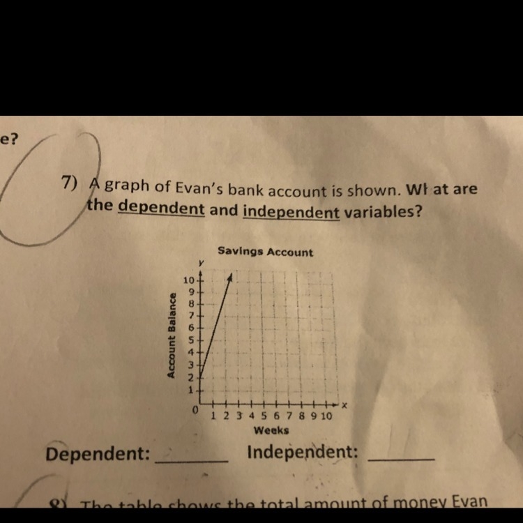 Can someone tell me what are the independent and dependent variables in this picture-example-1