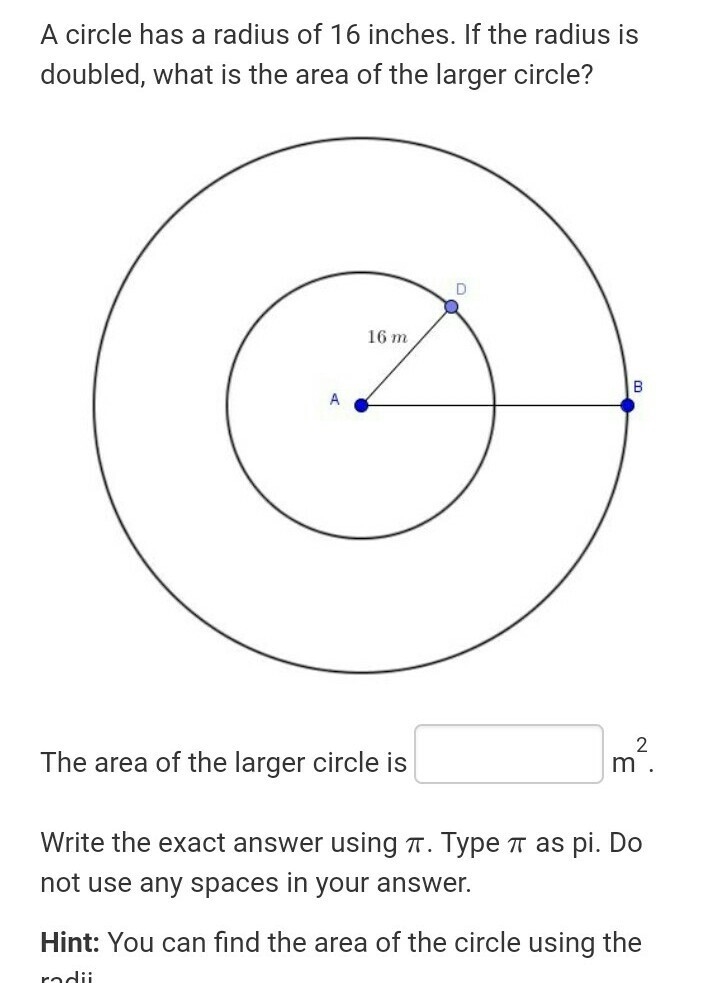 The area of the larger circle is??-example-1