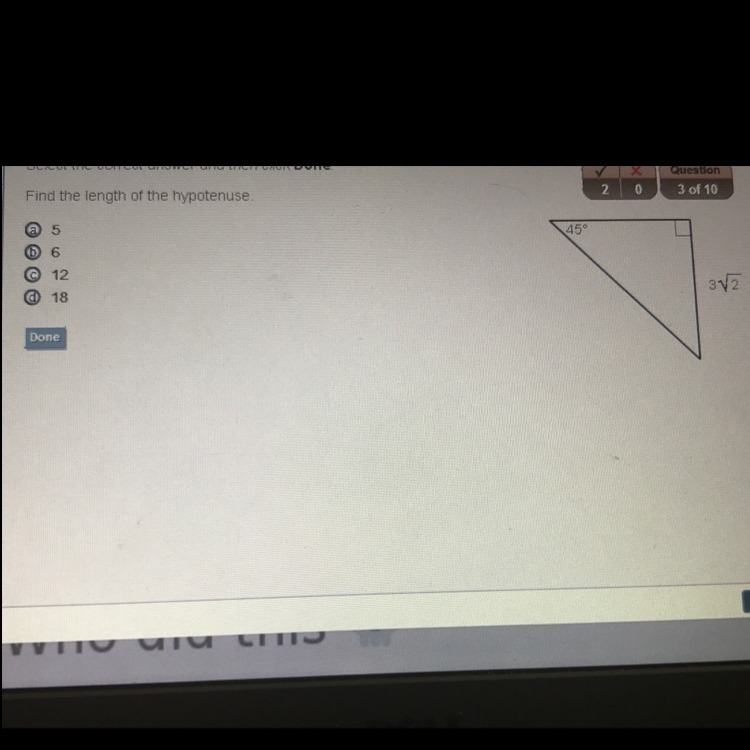 Find the length of the hypotenuse.-example-1