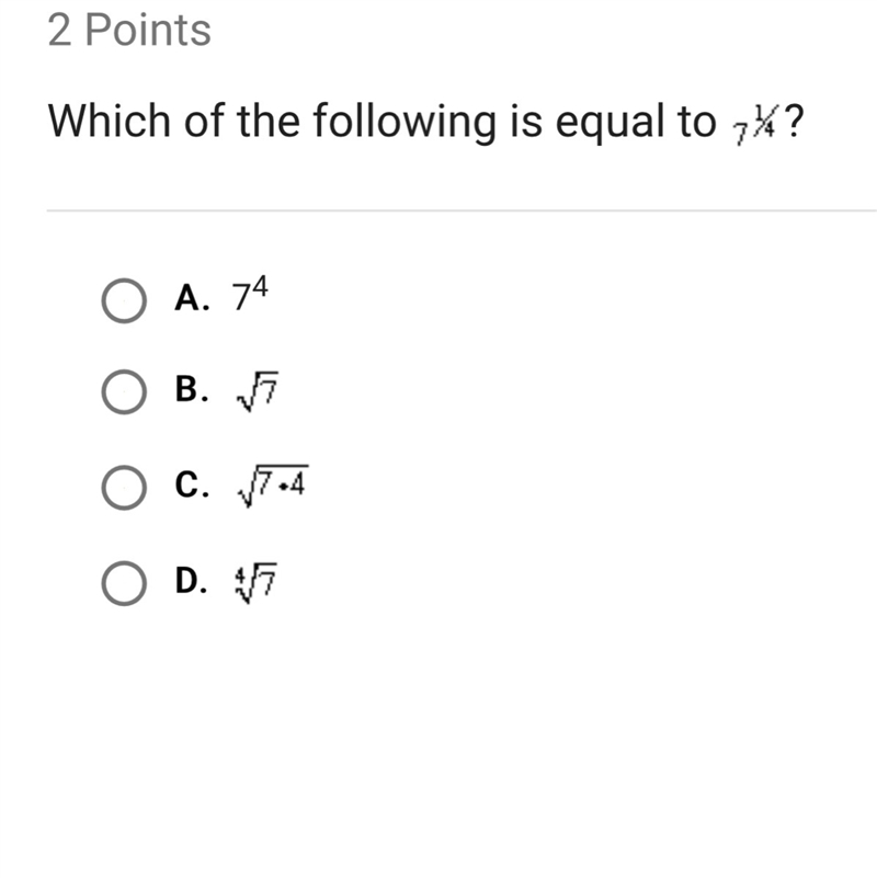 Which of the following is equal to 7 1/4? Show work. Please help.-example-1