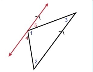 Kassidy wants to prove that the interior angles of any triangle sum to 180°. She draws-example-1