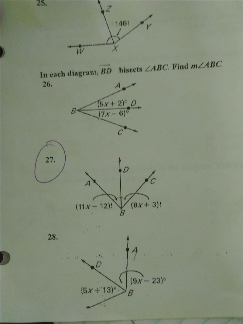 In each diagram BD bisects ABD find ABC-example-1