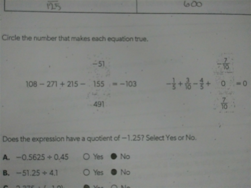 Circle the number that makes each equation true.-example-1