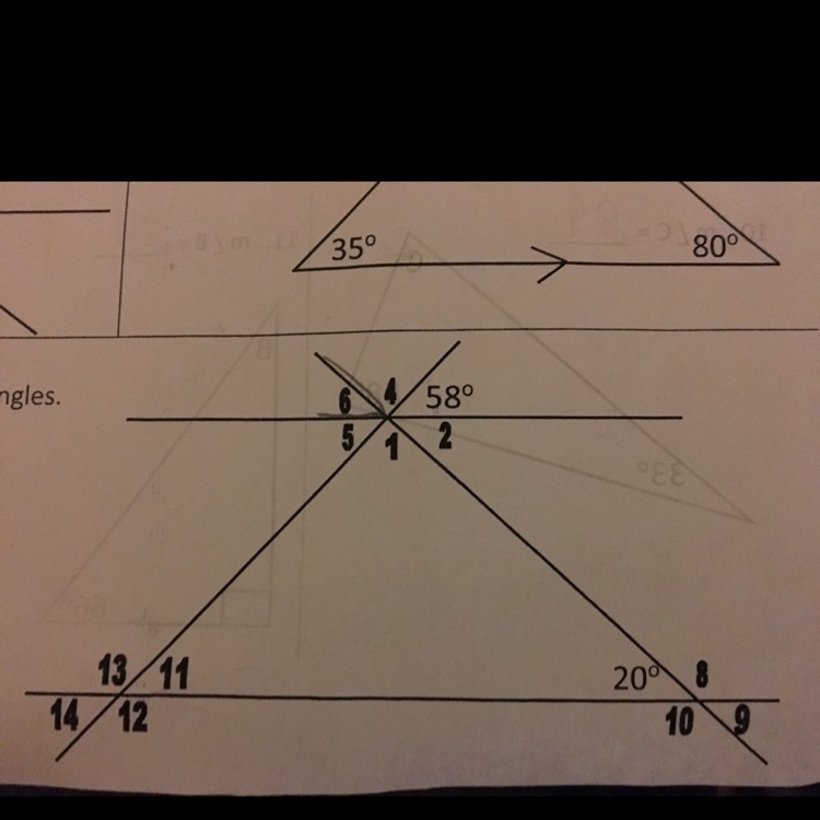 Determine the measure of of angle 4, 6, and 12-example-1