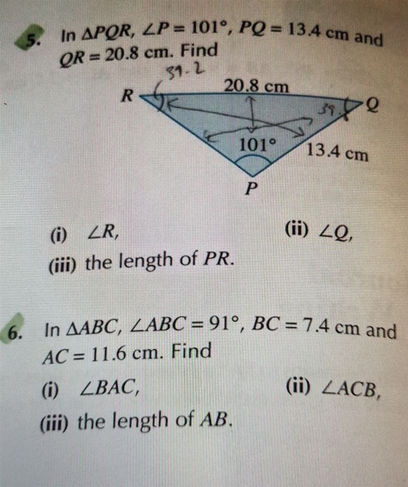 I need help with Q 5 and 6.-example-1