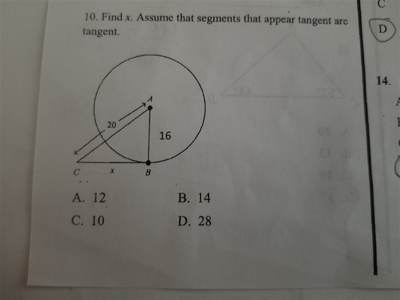 find x. assume that segments that appear tangent are tangent. please help need answer-example-1