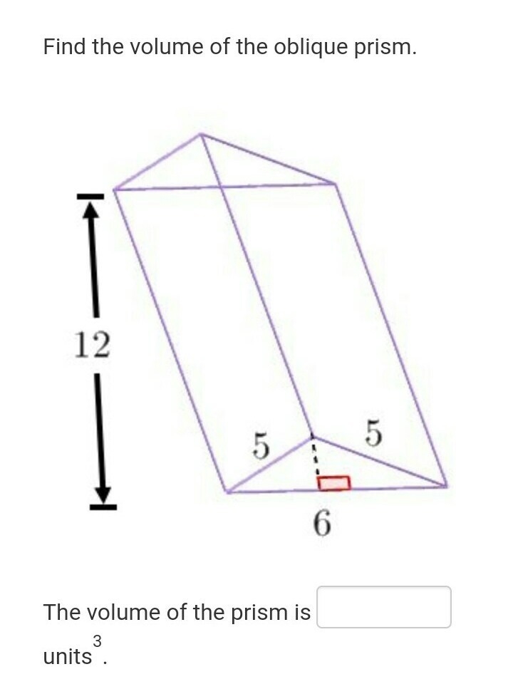 Find the volume of the oblique prism.-example-1