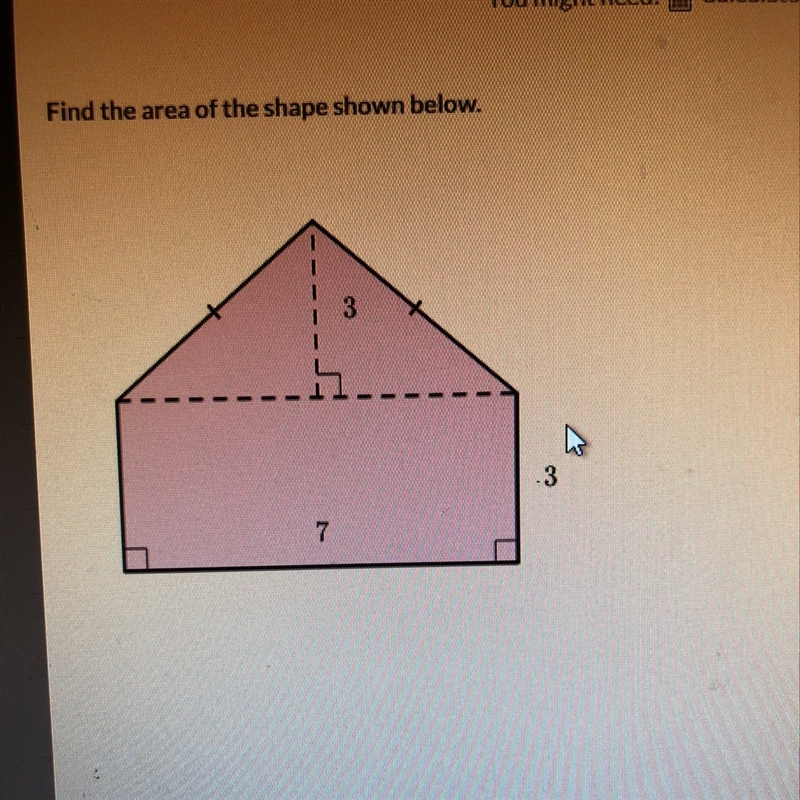 Find the area of the shape here-example-1