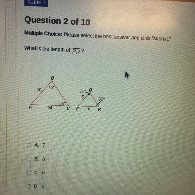 What is the length of PR?-example-1