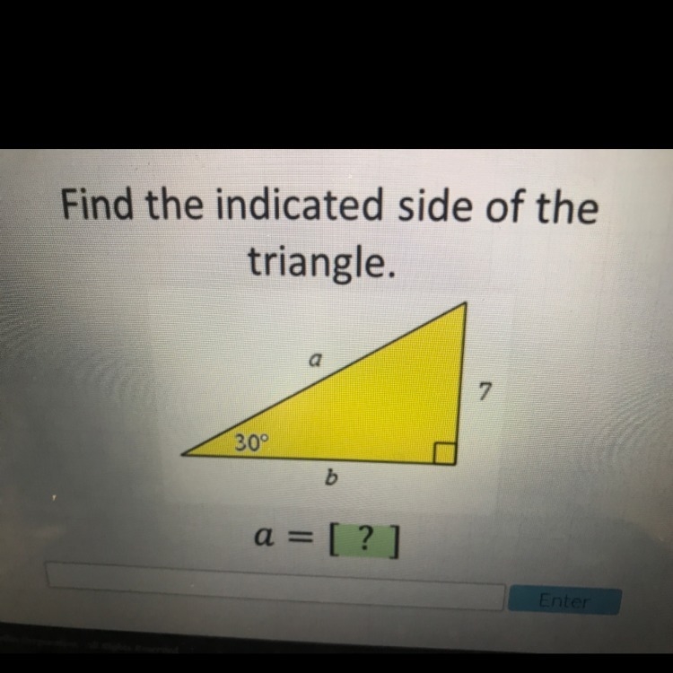 Find the indicated side of the triangle-example-1