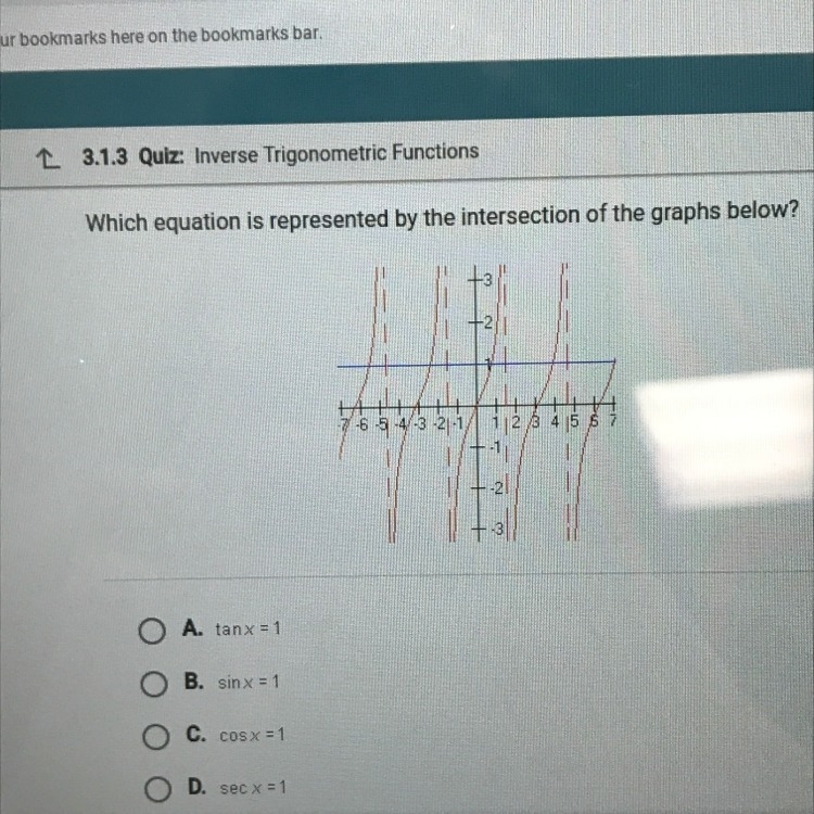 Which equation is represented by the intersection of the graphs below?-example-1