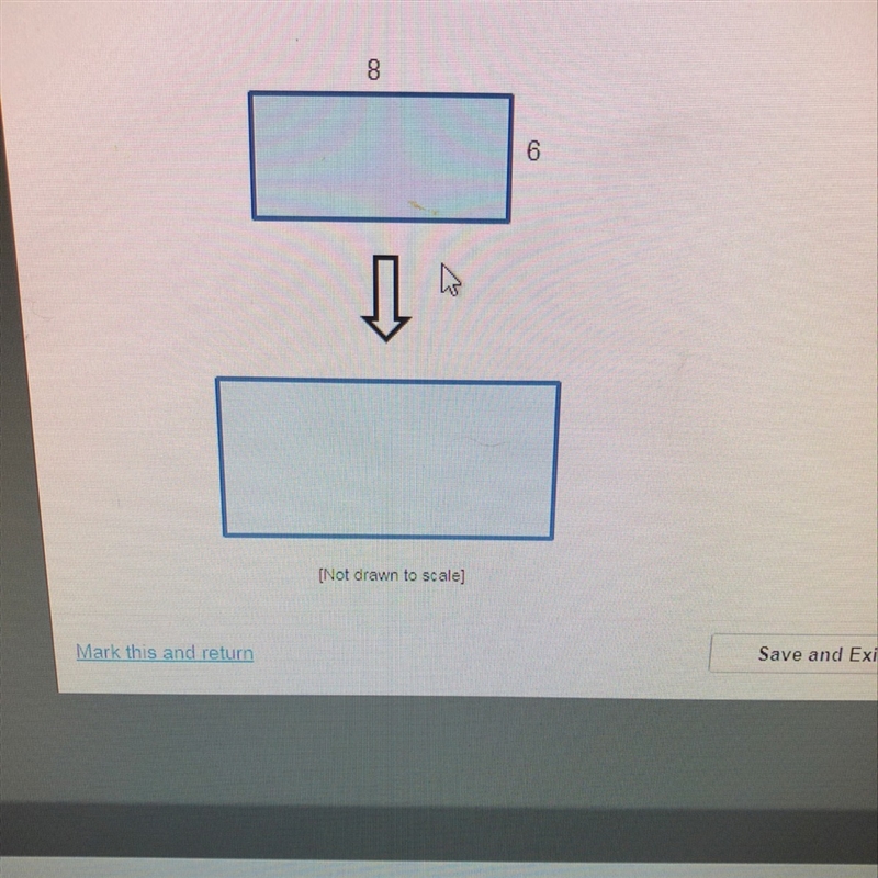 The rectangle below has been enlarged by a scale of 3.5 What is the area of the enlarged-example-1