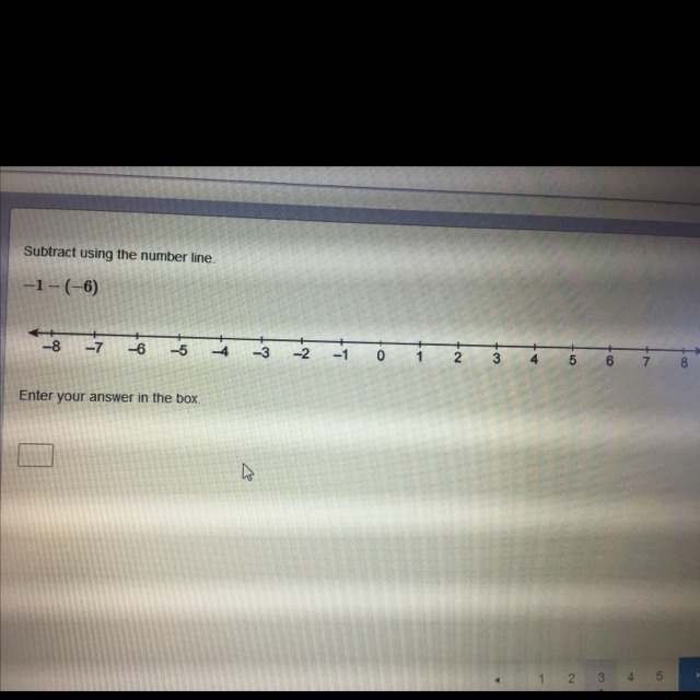 Subtract using the number line -1 - (-6)!!!!???-example-1