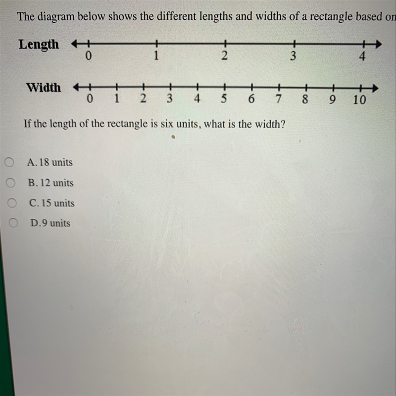 The diagram below shows the different lengths and widths of a rectangle based on a-example-1