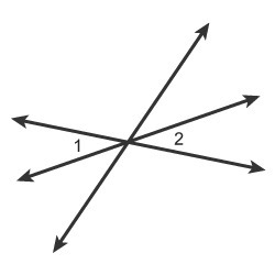 Which relationship describes angles 1 and 2? vertical angles supplementary angles-example-1