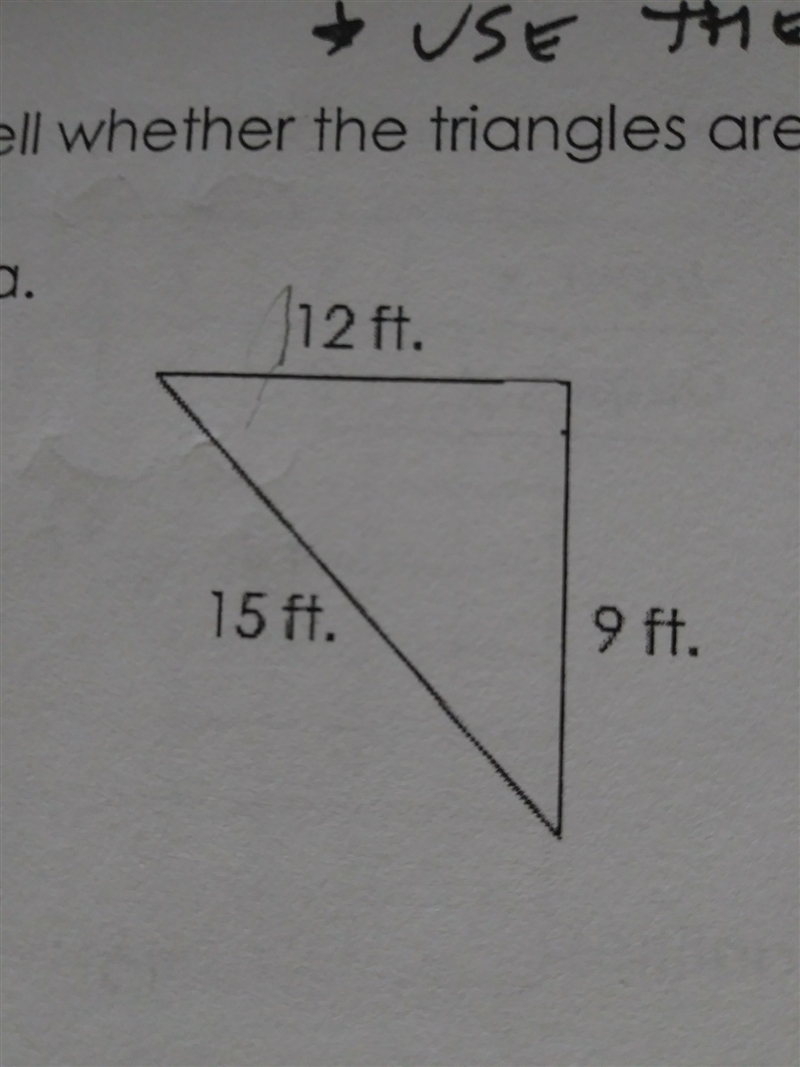 Tell whether the triangle is a right angle-example-1