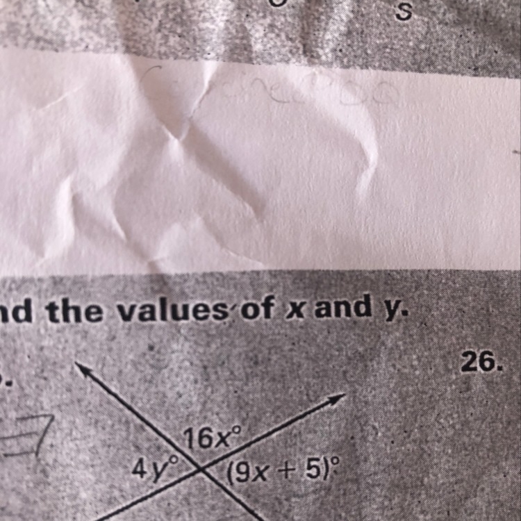 Need help finding the value of x and y. Please help by showing and explaining step-example-1