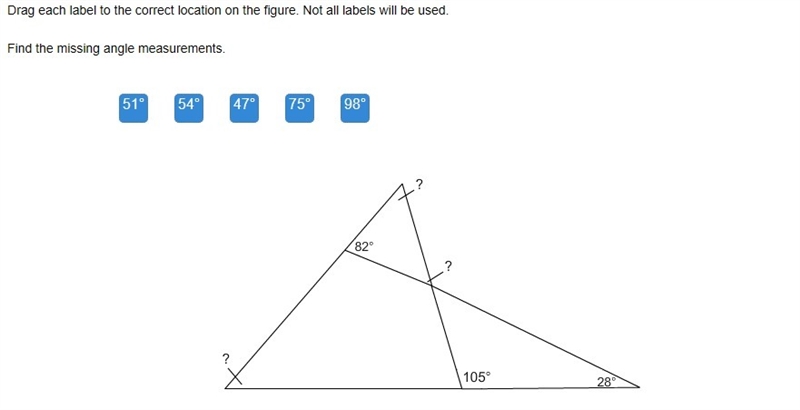 Find the missing angles.-example-1