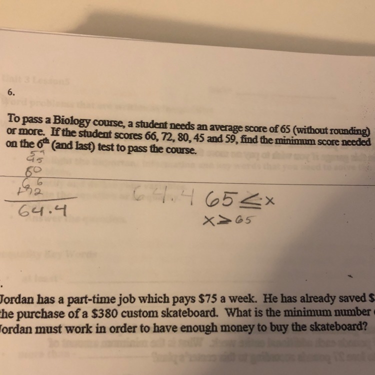 I’m not sure how to set up this algebra equation (#6) thanks :)-example-1