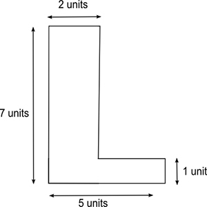 Question 1 What is the area, in square units, of the polygon shown here? A. 12 units-example-1