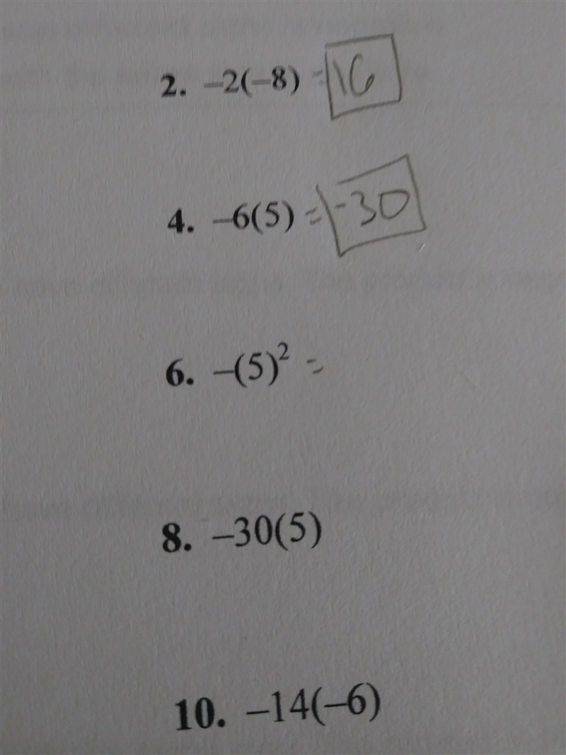 What is the answer to -(5) to the power of two PS Number 6-example-1