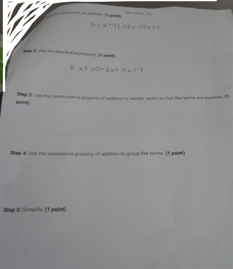 Use the properties of operations to simplify this algebraic expression. rewrite the-example-1