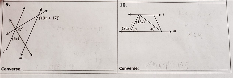 Dont know to find x or the converse of these two questions-example-1