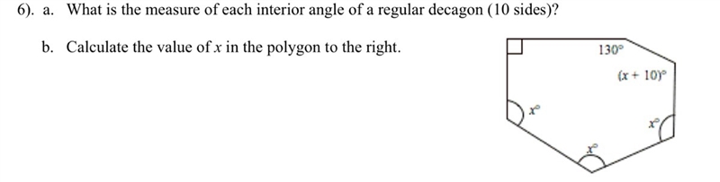 What is the measure of each interior angle of a regular decagon (10 sides)?-example-1