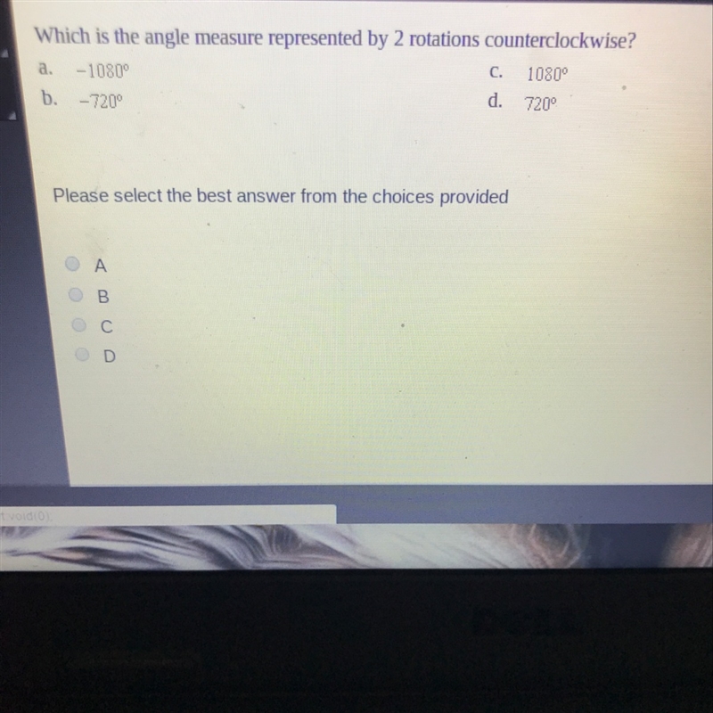 Which is the angle measure represented by 2 rotations counterclockwise?-example-1