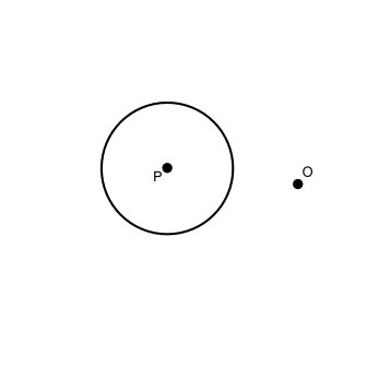 Given: Circle P with a point O outside of the circle. How many tangent lines can be-example-1