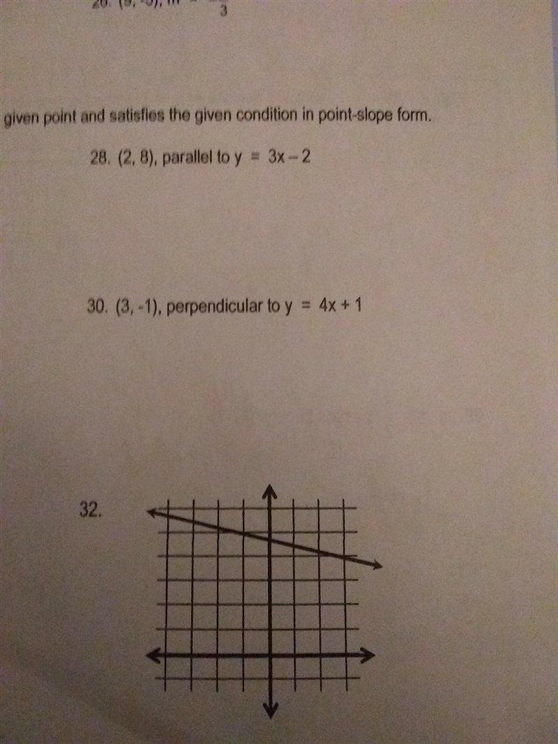 (3,-1) perpendicular to y= 4x+1-example-1