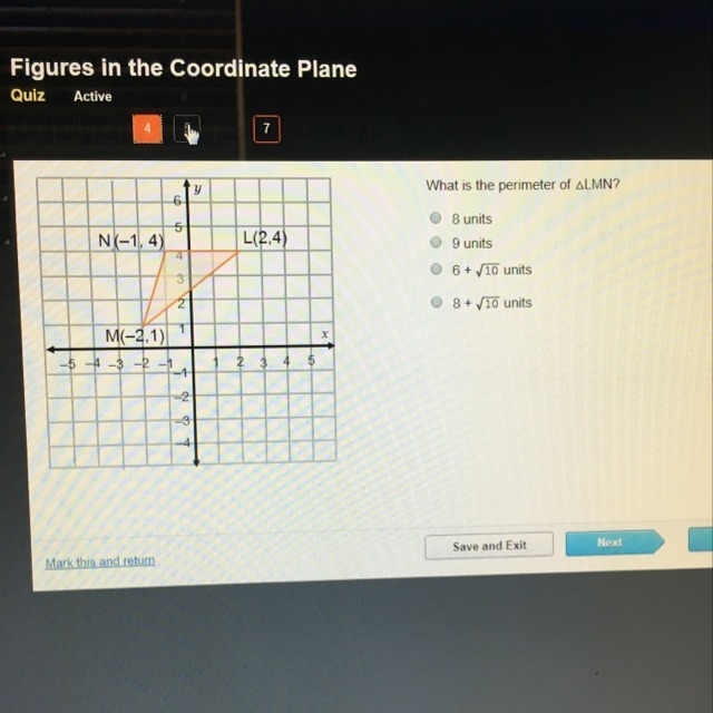 What’s the perimeter of triangle LMN?-example-1