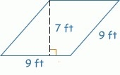 What is the area of the parallelogram? ? sq ft-example-1