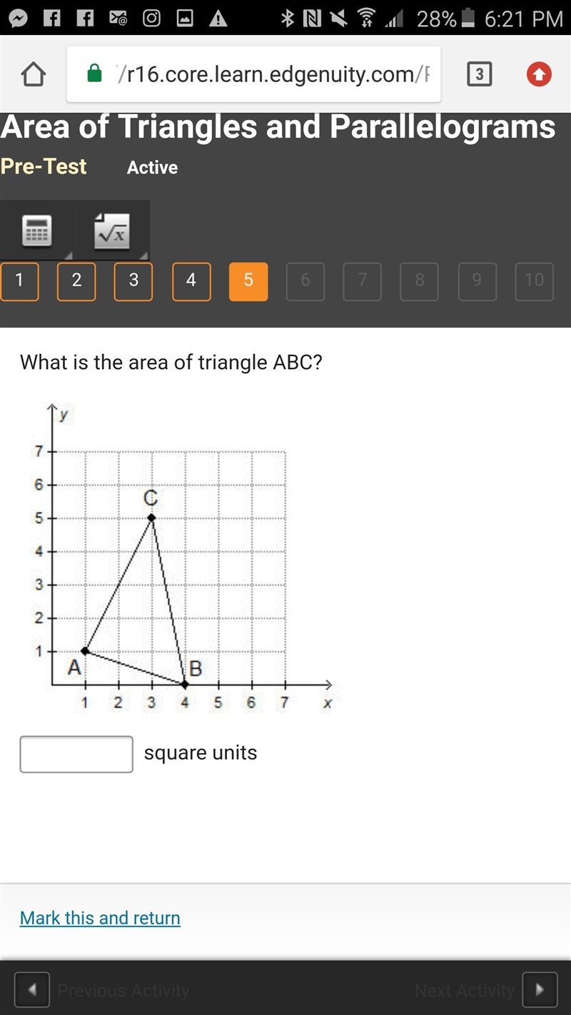 What is the area of triangle ABC?-example-1