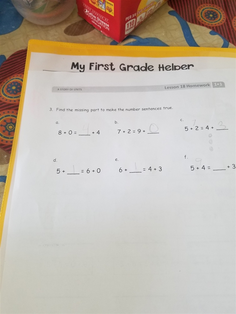 Find the missing part to make the sentence true 5+4= +3-example-1