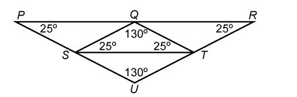 Are triangles PRU and STQ congruent?-example-1