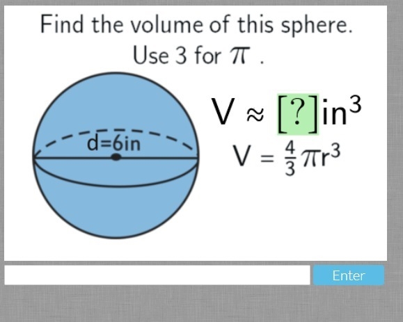 Find the volume of the sphere.-example-1