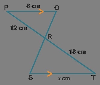 Given △RST ~ △RQP. What is the value of x?-example-1