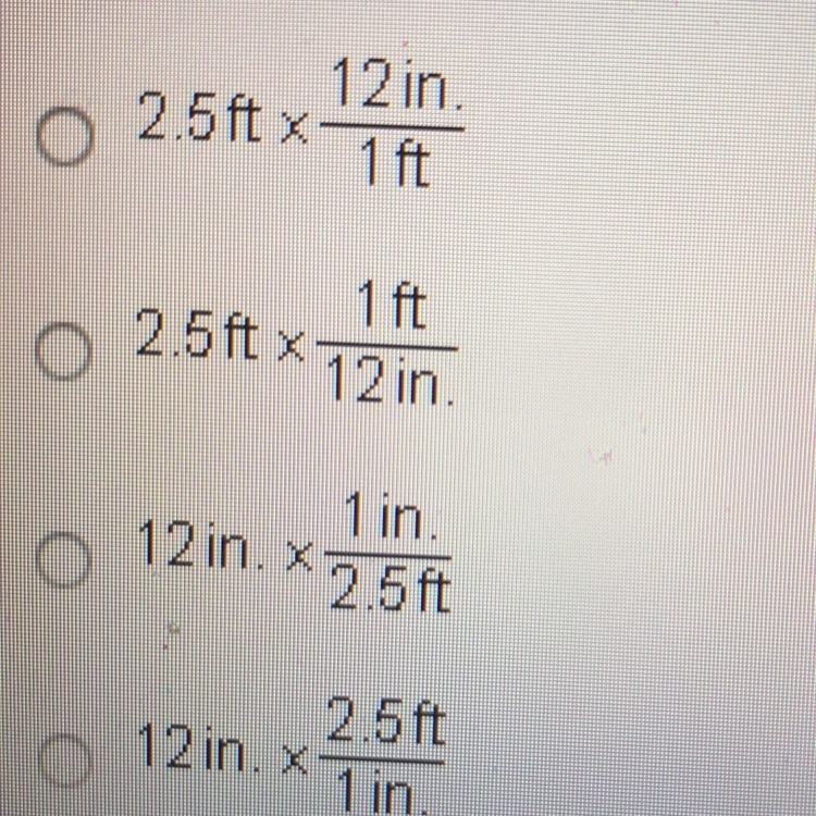 there are 12 inches in one foot which expression can be used to find the number of-example-1