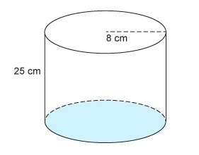 What is the approximate volume of the cylinder? Use 3.14 for π. A. 628 cm3 B. 1256 cm-example-1