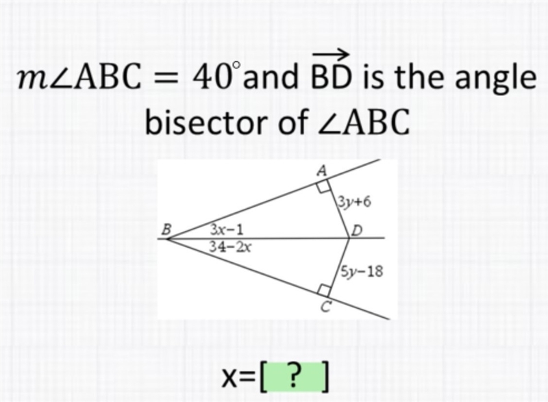 Find X, Angle bisector-example-1