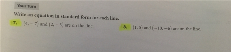 Write an equation in standard form for each line.-example-1