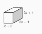 Which expression represents the volume of the box use the formula v=lwh 1. 6x^2-x-example-1