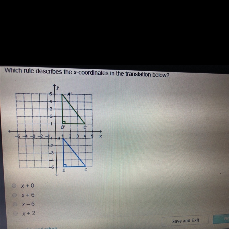 Can somebody help ?? which rule describes the x-coordinates in the translation below-example-1